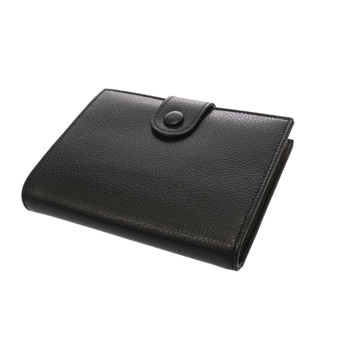 シャネル 二つ折り財布 ブラック キャビアスキン レディース 財布