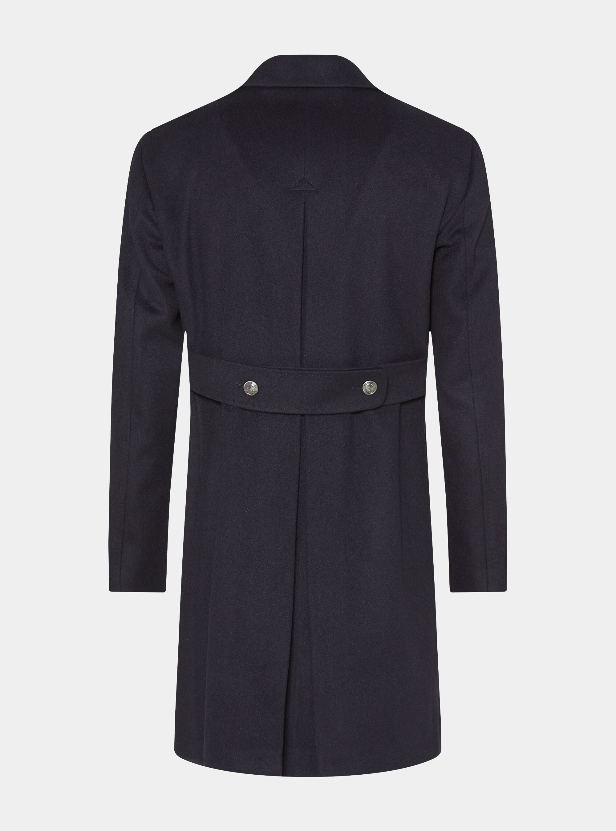 Cashmere wool double-breasted coat with metal button | Gutteridge