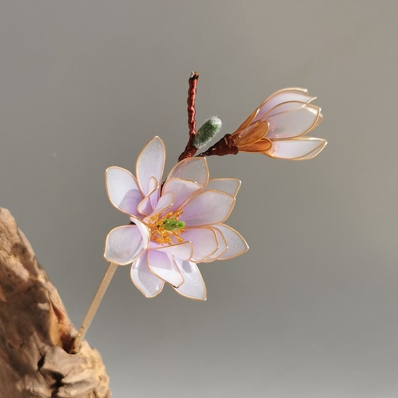 Hsi Chen◇ガラス花どめ アイボリー1個＆ピンク 7個◇オブジェ 要