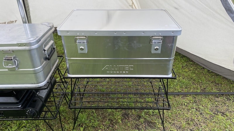 ALUTECのアルミコンテナ48Lがキャンプギアの収納におすすめ！