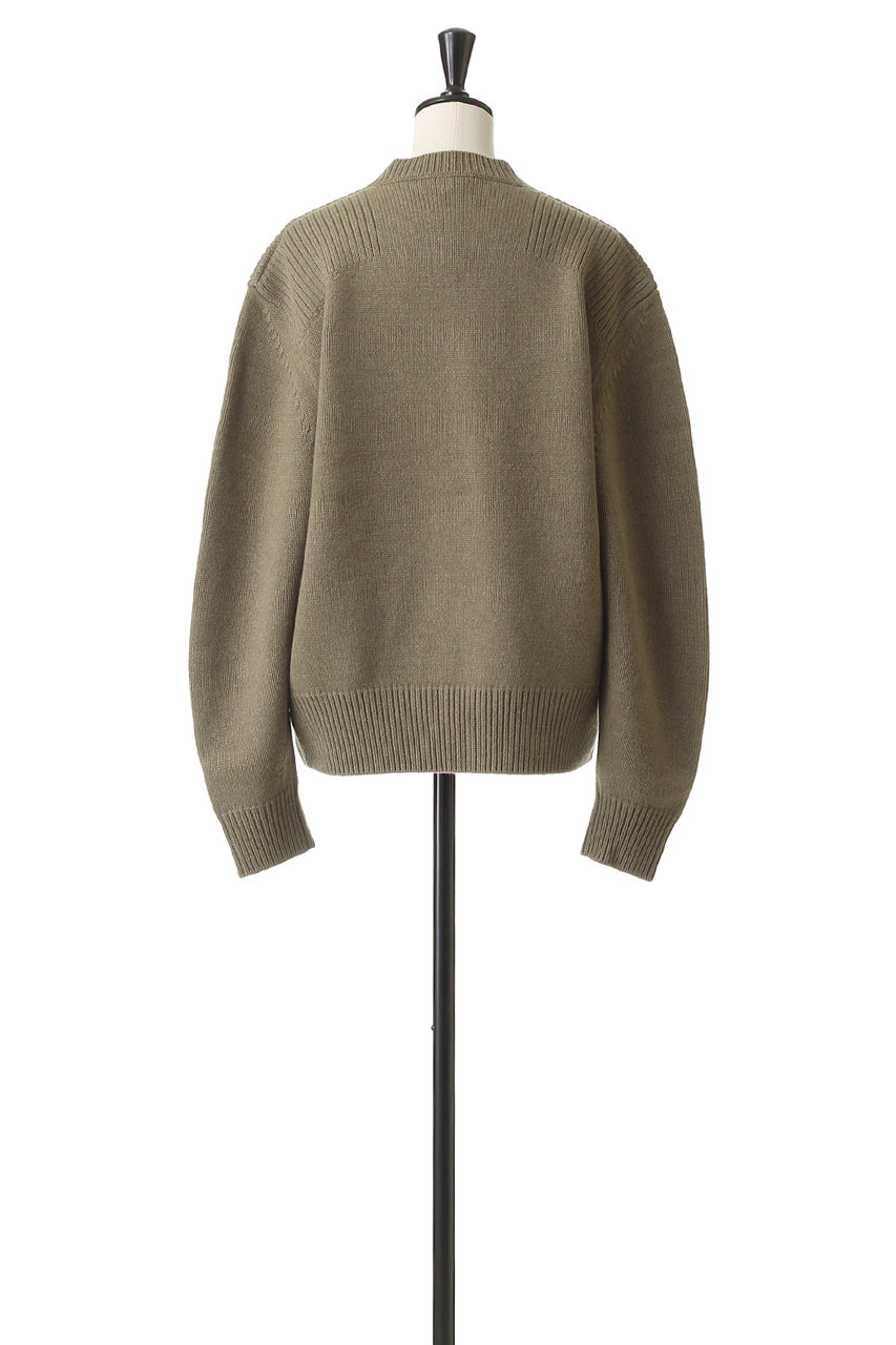 BLAMINK(ブラミンク)｜5Gウールカシミヤクルーネックニット/オリーブ