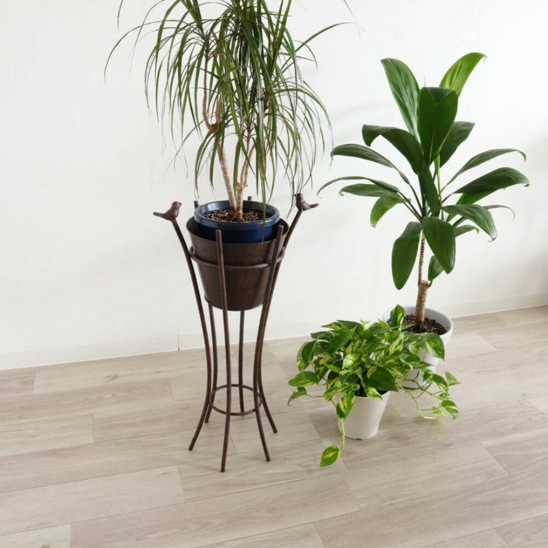 スタンドプランター/鉢カバー レトロ調アイアン 小鳥の通販 by Pinky