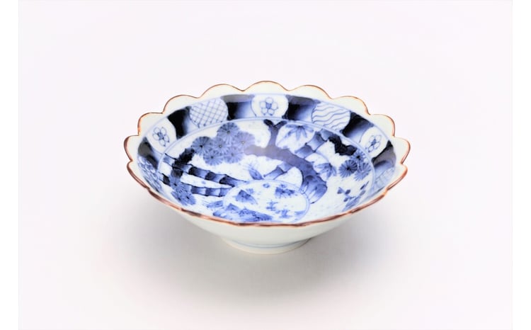 セット】有田焼 福泉窯福袋B(繭型蓋物/ツワ型繋ぎ皿/花型皿/菊割小鉢