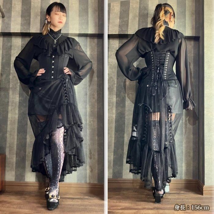 size2即納可能】ベーシックサテンショートコルセット（ブラック