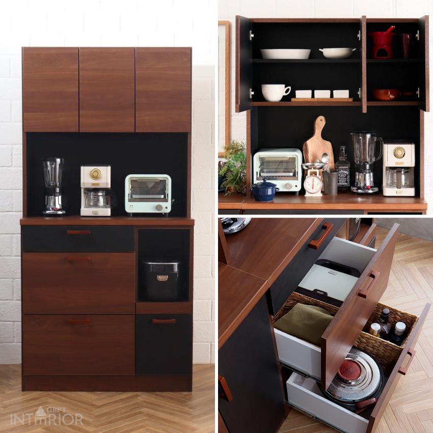 キッチンボード 食器棚 90幅 おしゃれ 半完成品 日本製 オープンボード