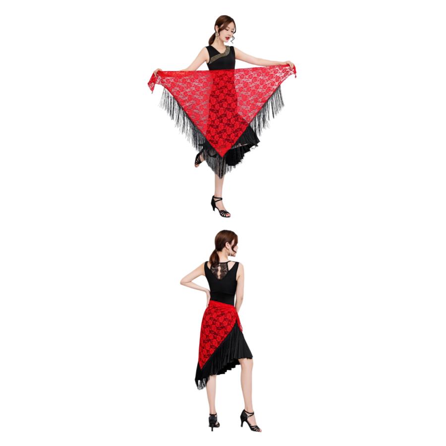 フラメンコ衣装 シージョ(ショール) マントン 三角 フリンジ 無地