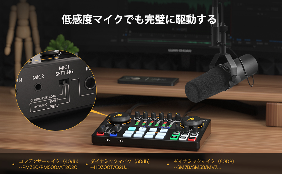 Amazon.co.jp: MAONO オーディオミキサー オーディオインターフェース