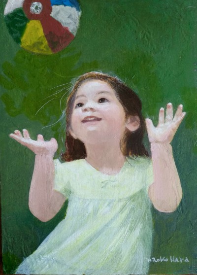 絵画 油彩画 少女 原尚子 「幼ごころ」 絵画 油彩画 少女 原尚子 「幼