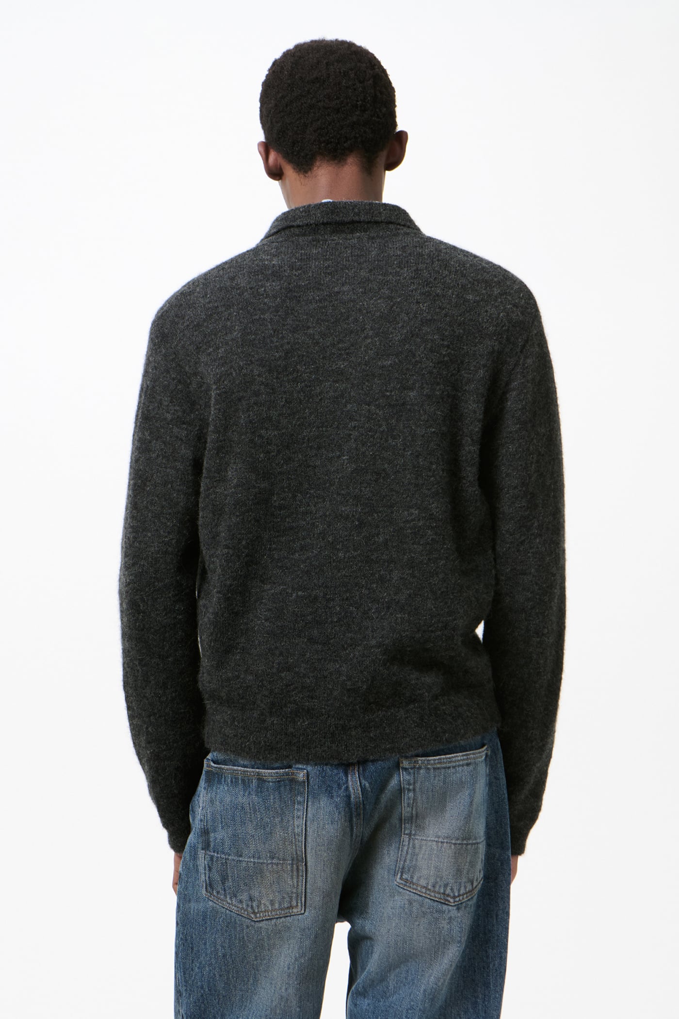 Our Legacy - Evening Polo Charcoal Melange Fuzzy Alpaca