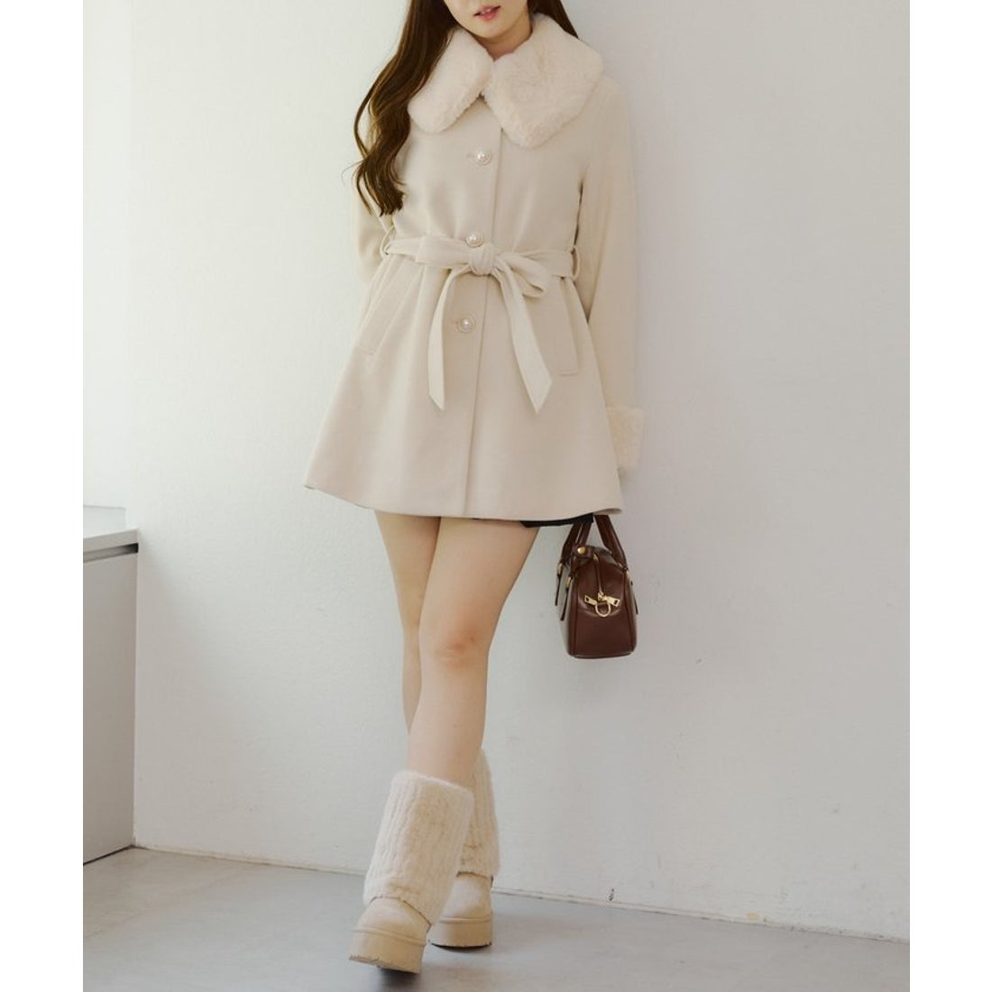 ナイスクラップ NICE CLAUP 【WEB先行予約】フェイクファー付ミドル