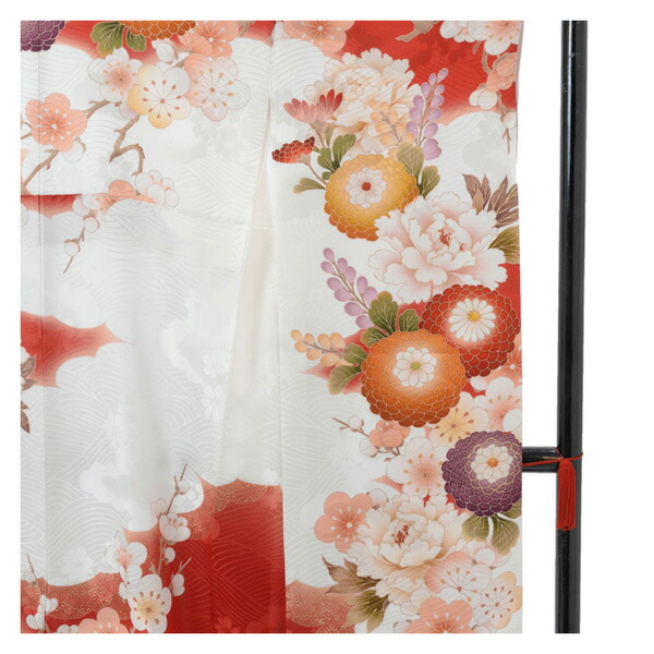 未仕立て 振袖 22点セット「東京レトロ 白 菊牡丹に梅」仮絵羽 振り袖