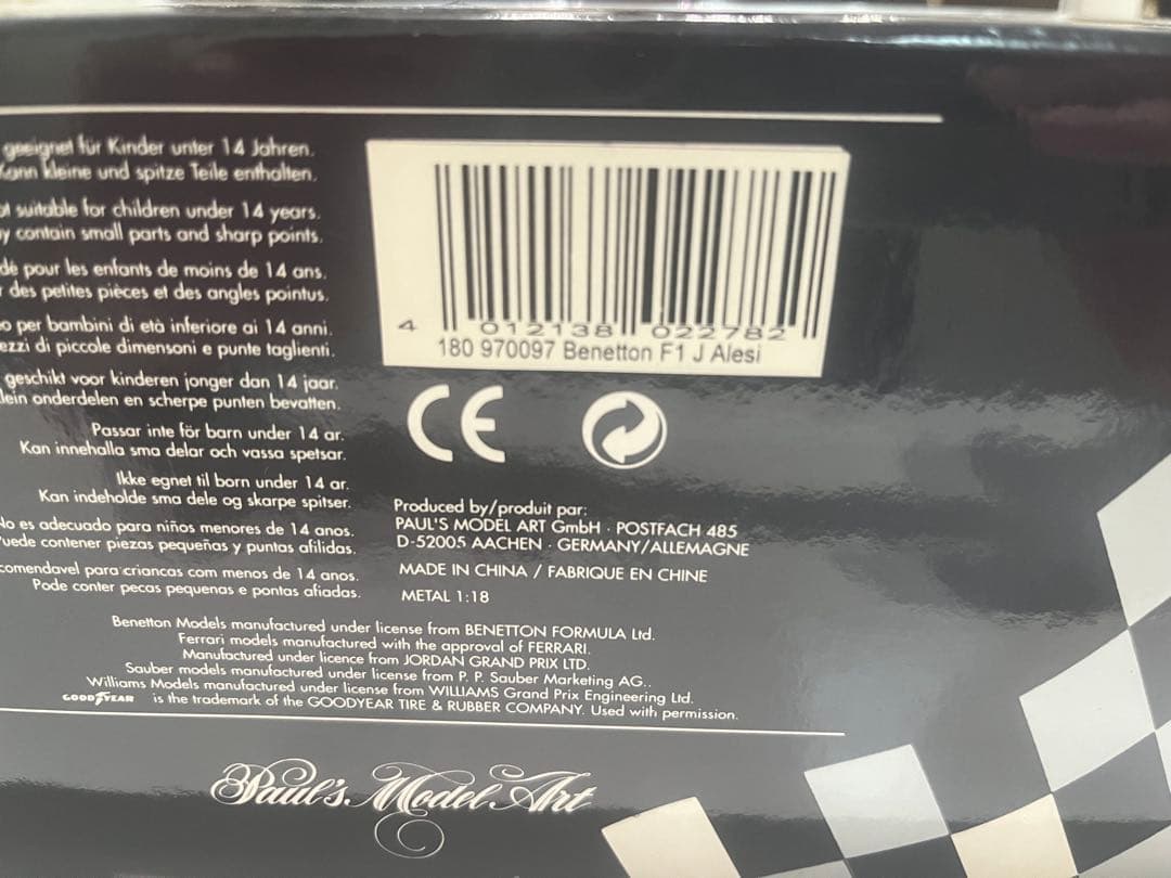 未使用 MINICHAMPS ベネトン1/18 J.Alesi ジャンアレジ - メルカリ