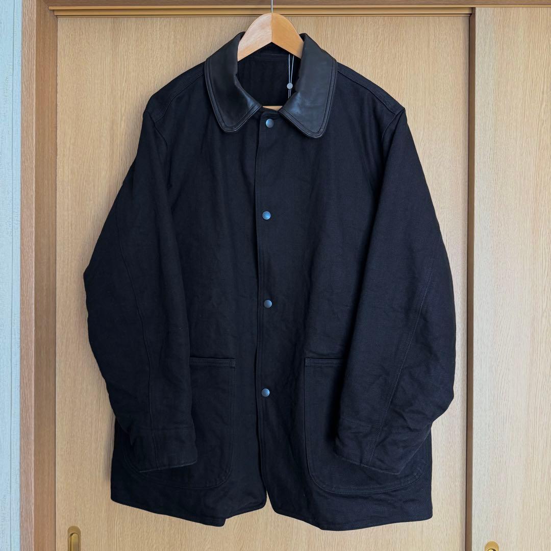 【新品】 COMOLI デニム レザー ワークジャケット COMOLI デニム/レザー ワークジャケット BLACK | CASANOVA&CO