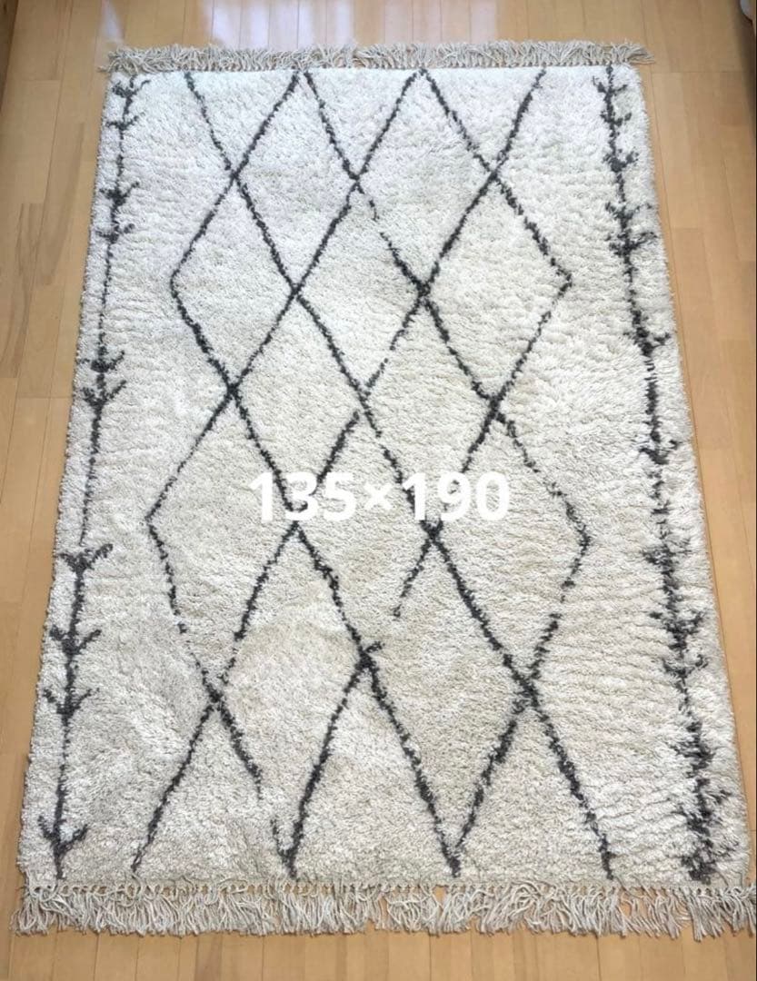 ウィルトン織 ラグ カサブランカ 135×190 ベニワレン シャギー ウィルトン織ラグ BOHO ベニワレン 約133×190cm【約1.5畳】ベニワレン