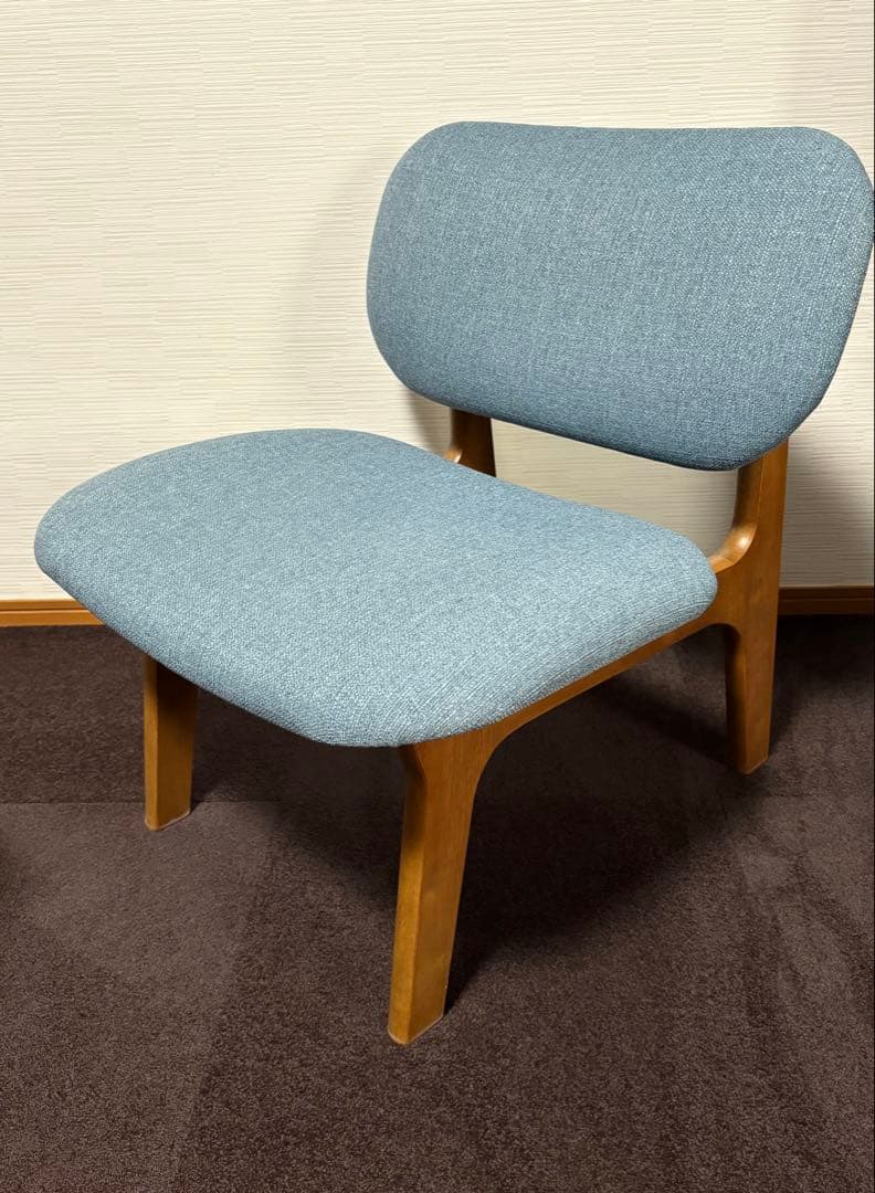 ニトリ ダイニングチェア リラックスワイド Nシールド布 ターコイズブルー ニトリ（NITORI） ロータイプ リビングダイニングチェア 1人掛け