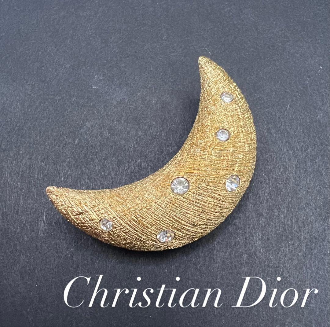 Dior ブローチ 月 MOON ビンテージ アンティーク old ゴールド CHRISTIAN DIOR ディオール MOON 月ブローチ ゴールド ヴィンテージ