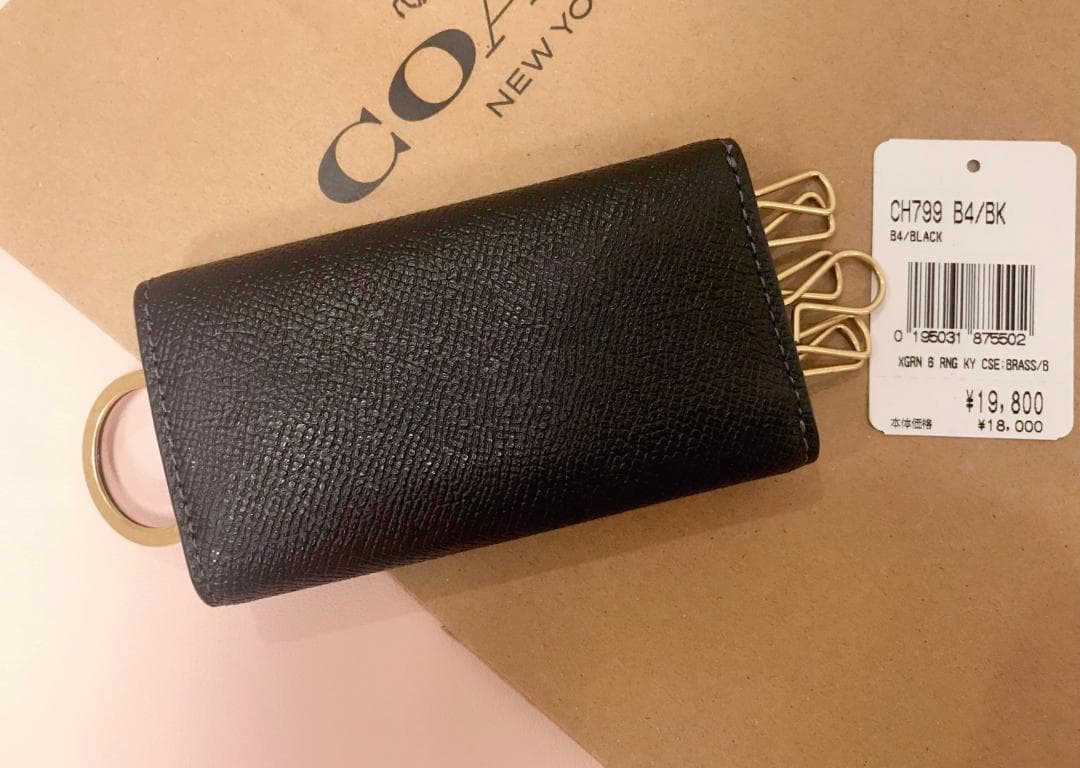 あーちゃん様専用 新品 coach 6 リング キー ケース ブラック