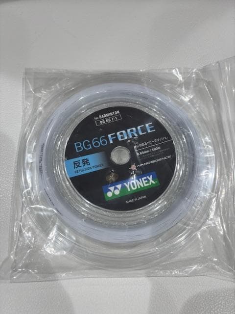 YONEX　BG66FORCE　100ｍ　ホワイト STRING-YONEX-BG-66-FORCE-WHITE