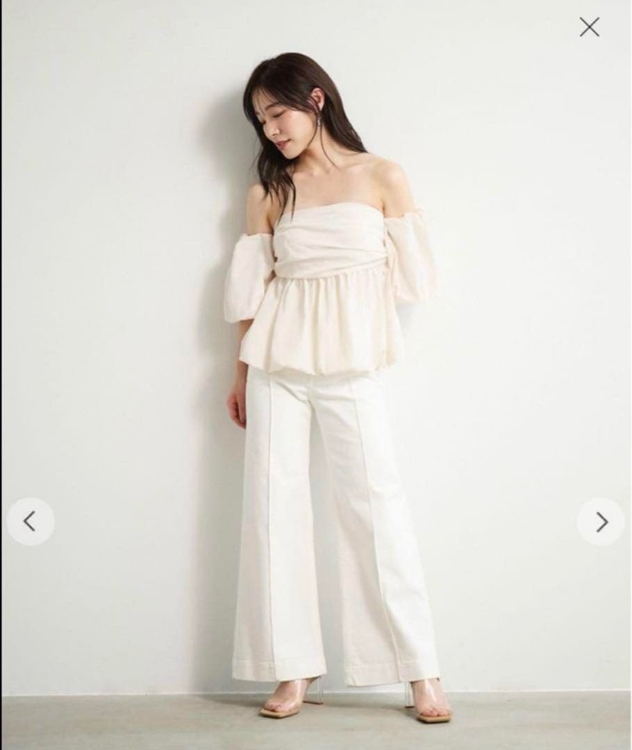 新品・未使用】Aimeine エメイン 2wayバルーンベアブラウス ホワイト