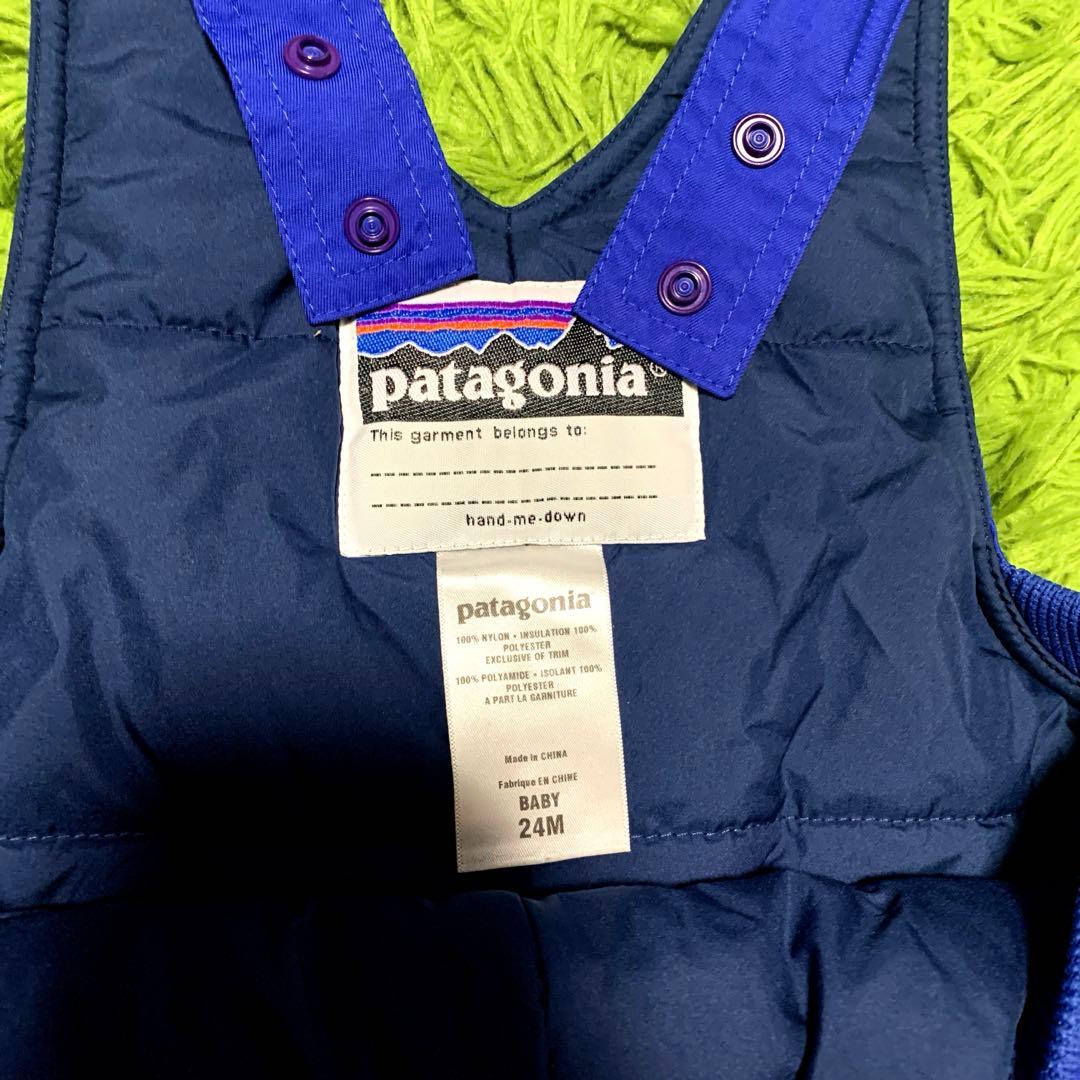 美品 patagonia キッズ ベビー スノーウエア ブルー 24M 100㎝