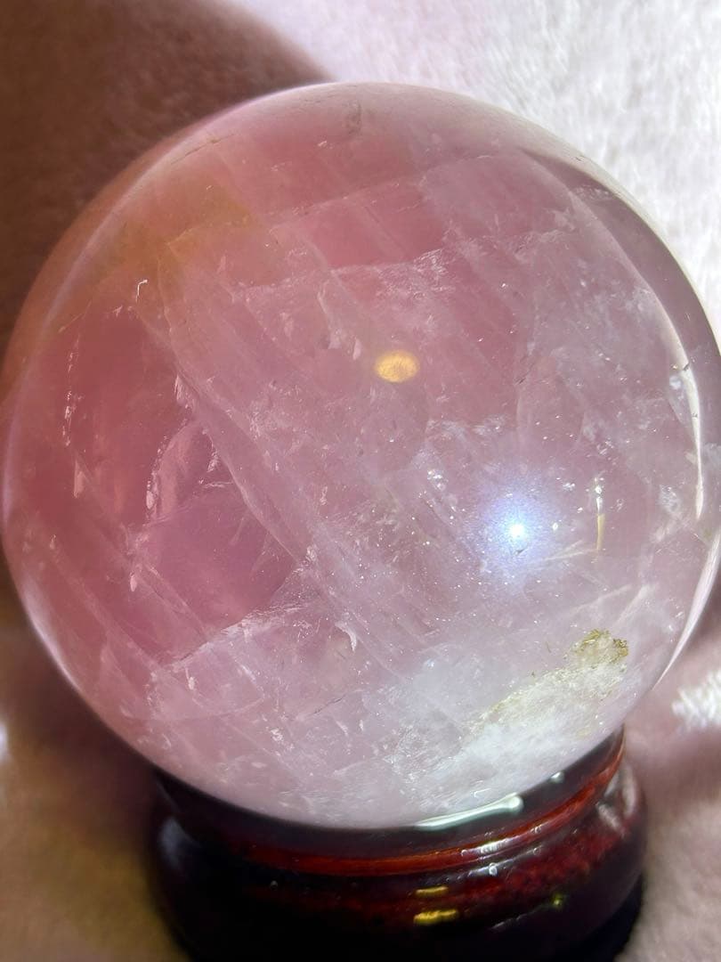 天然石】ディープローズクォーツ スフィア 丸玉 約7.5cmオ