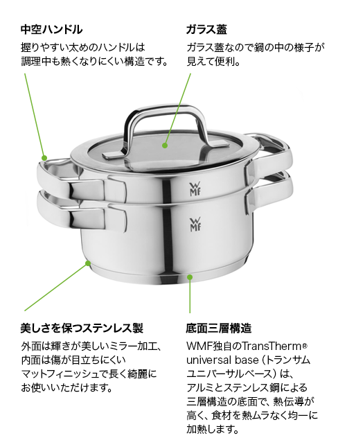 WMF｜コンパクト クイジーン 16cm 2Pセット｜WMF（ヴェーエムエフ
