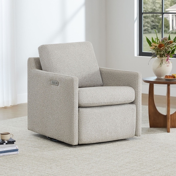 Spruce & Spring Nora Power Swivel Accent Chair Wall Hugger with