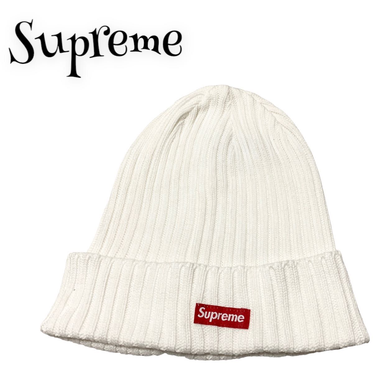 美品】Supreme シュプリーム ニット帽 白 ホワイト ロゴ｜Yahoo!フリマ