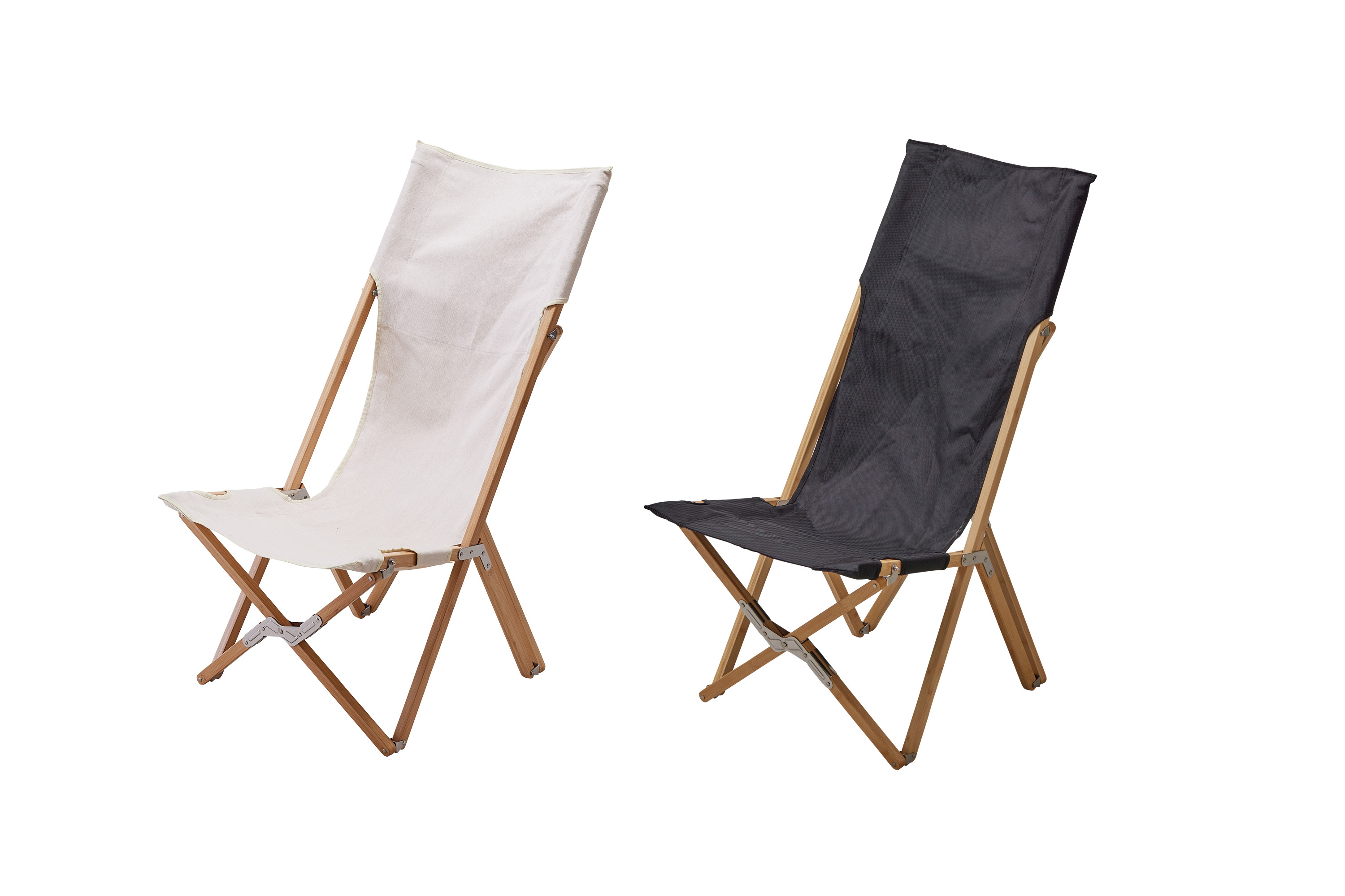 ローチェアロング アイボリー・ブラック | アウトドア・キャンプ用品