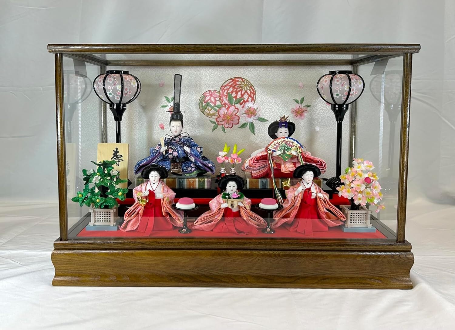 京豆芥子 5人 182504‐12 雛人形ガラスケース ガラスケース飾り ケース