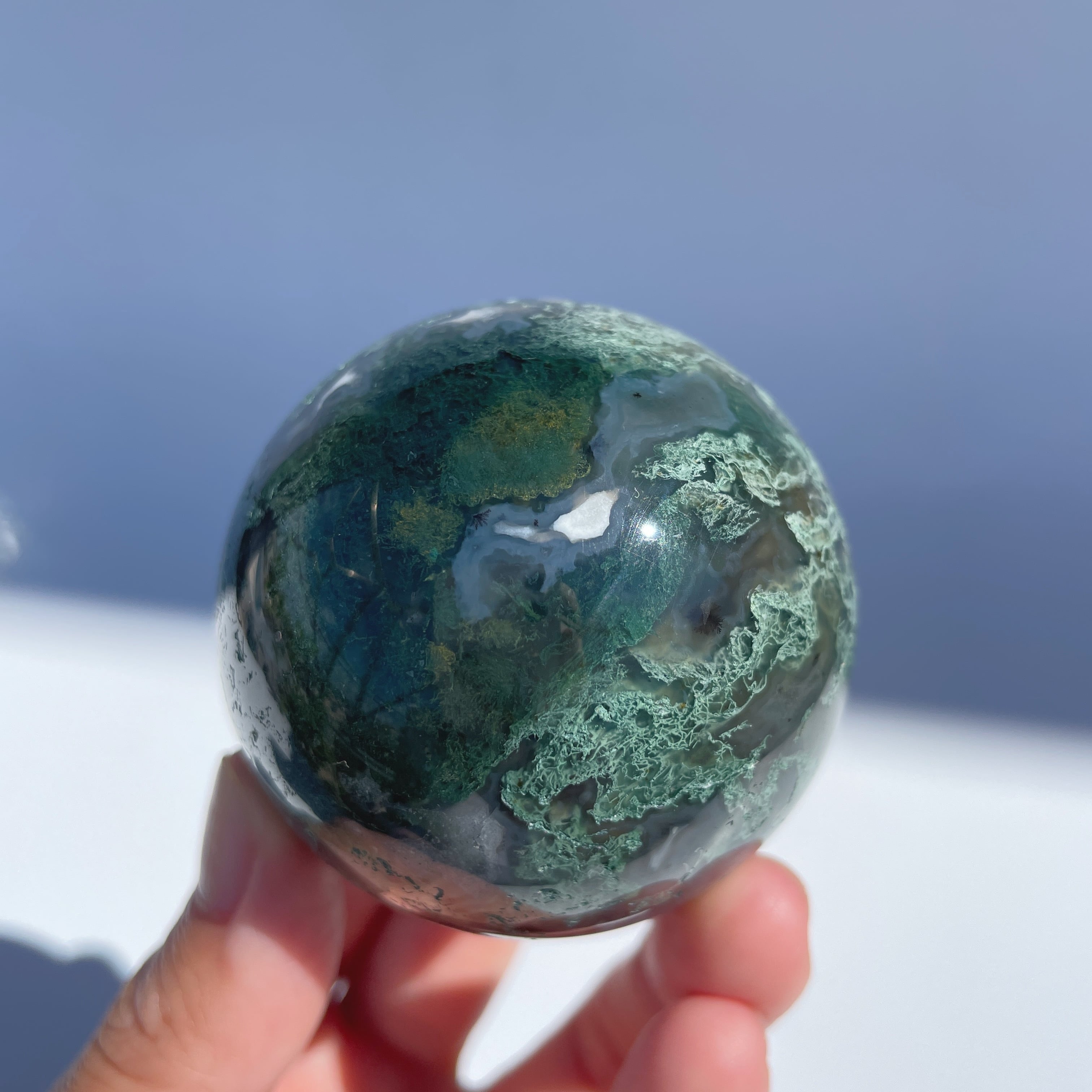 モスアゲート スフィア（丸玉）01♢Moss agate ♢天然石・鉱物