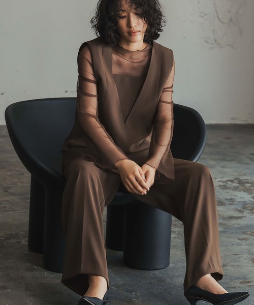 セール】[低身長/大きいサイズあり]パンツドレス セパレート