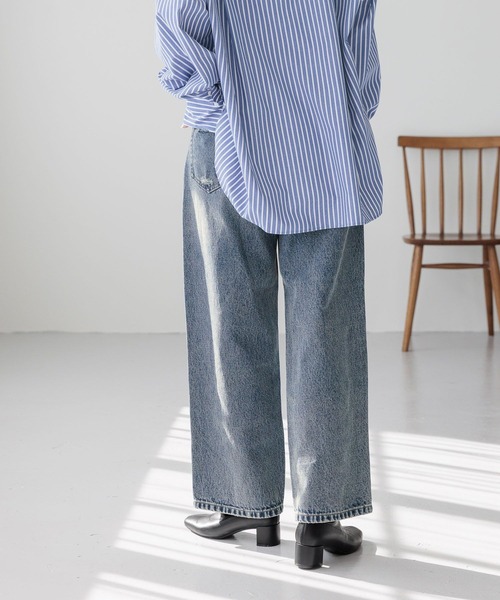 LOWRYS FARM（ローリーズファーム）の「ワイドストレートデニムパンツ
