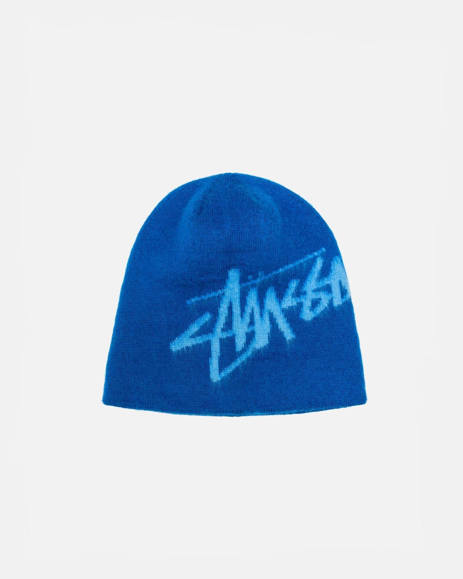 STUSSY】Brushed Out Stock Skullcap Beanie Blue (STUSSY/ニット